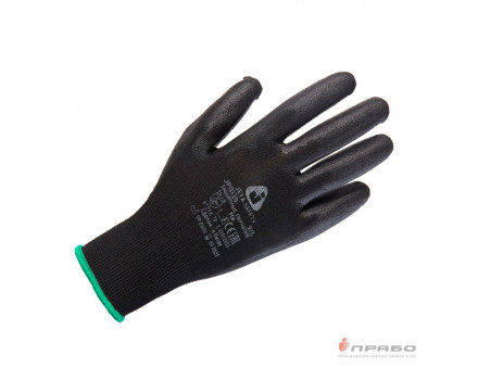 Перчатки полиэфирные с полиуретановым покрытием Jeta Safety JP011B чёрные