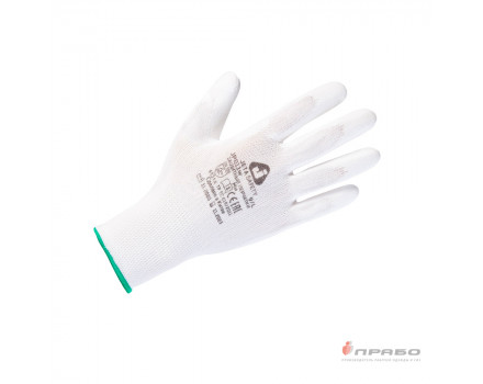 Перчатки полиэфирные с 1/2 полиуретановым покрытием Jeta Safety JP011W белые