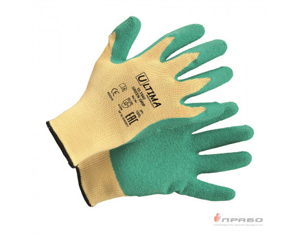 Перчатки трикотажные с 1/2 латексным текстурированным покрытием Ultima ULT660 Green Grip
