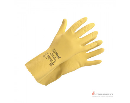 Перчатки химстойкие латексные Ultima Yellow Helper ULT120